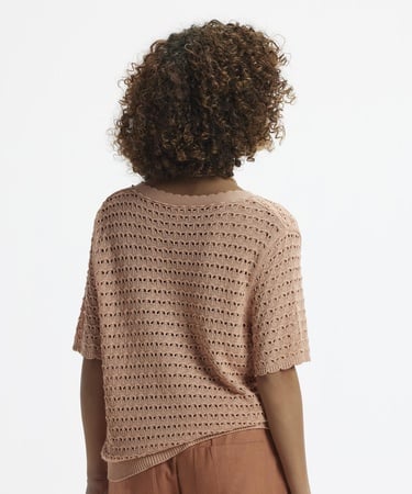  YARGICI V Yaka Jakar Örgülü Kısa Kollu Hırka