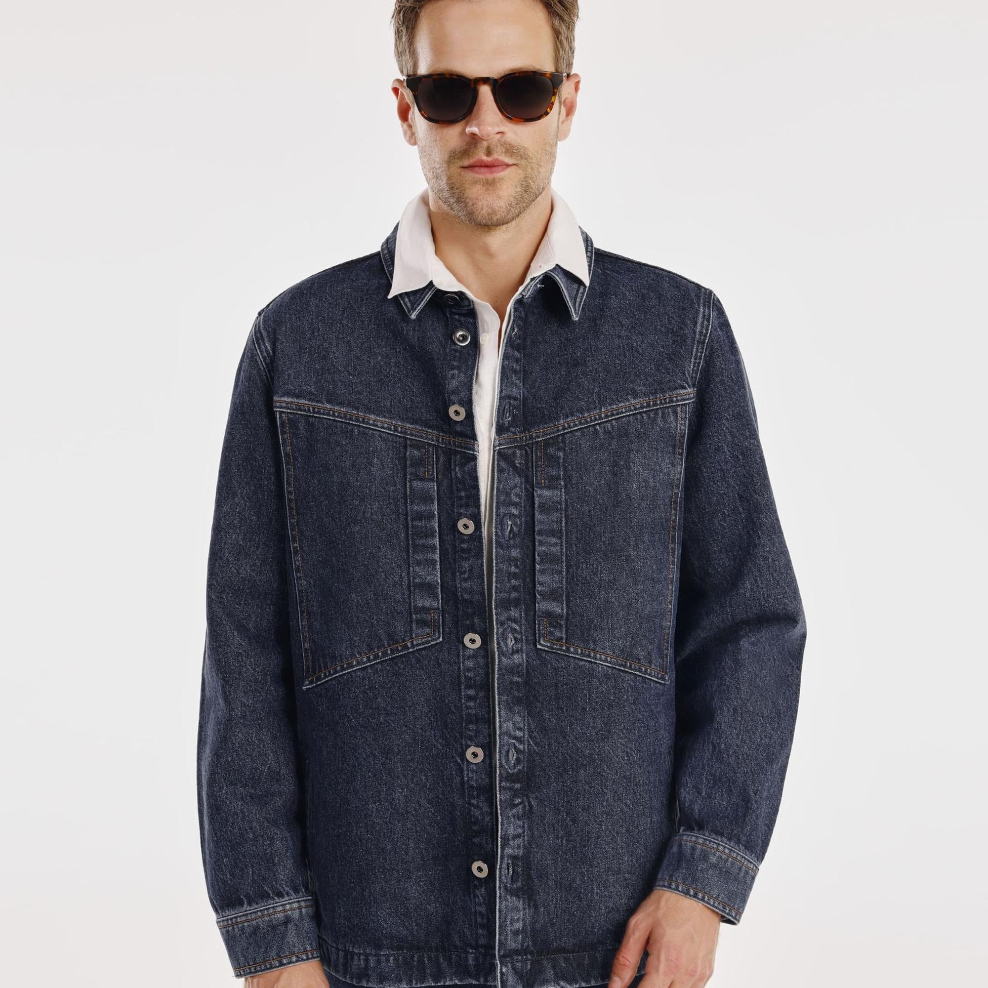 Dikiş Detaylı Denim Ceket