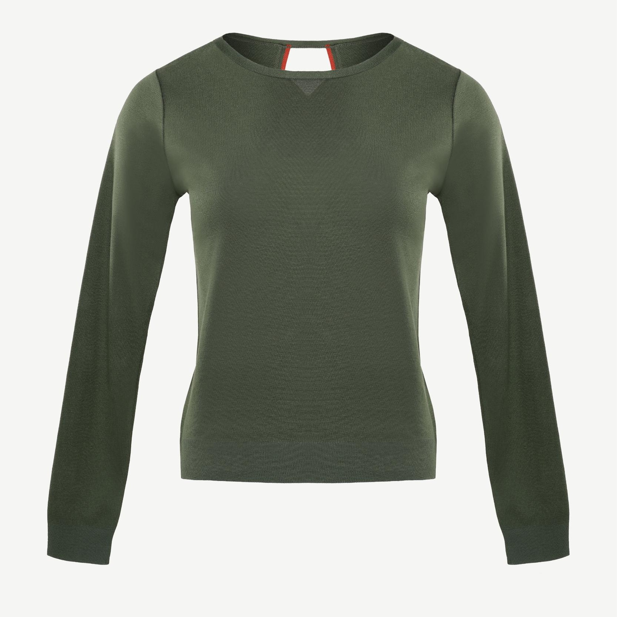 YARGICI Bisiklet Yaka Sırt Detaylı Triko