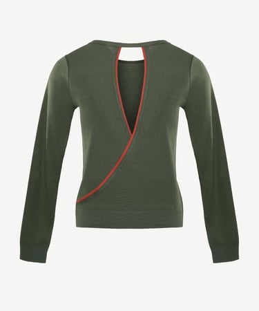  YARGICI Bisiklet Yaka Sırt Detaylı Triko