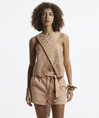  YARGICI Çapraz Yakalı Arka Bedeni Lastikli Bluz