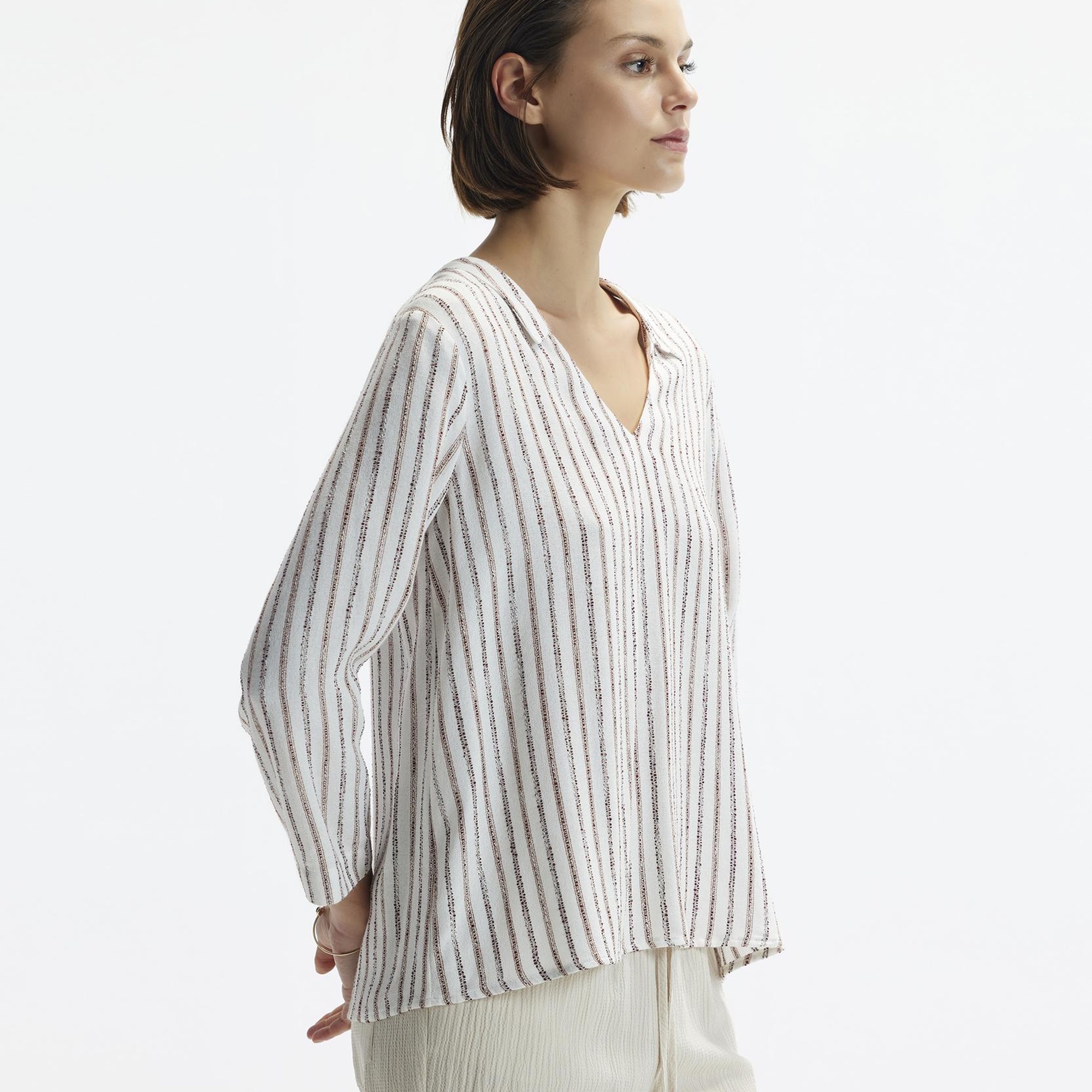 YARGICI Uzun Kollu V Yaka Bluz