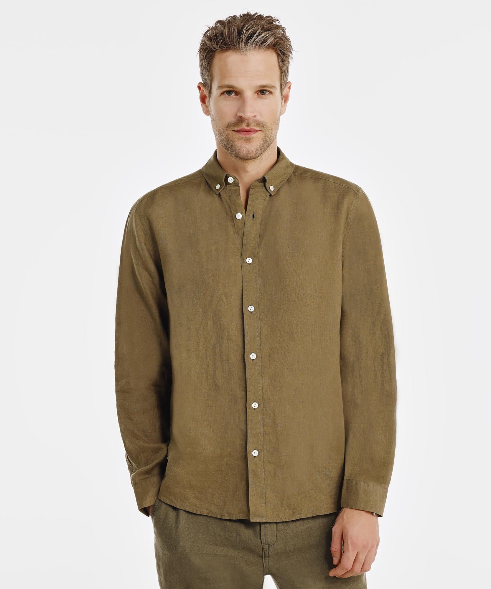  YARGICI Regular Fit Keten Gömlek