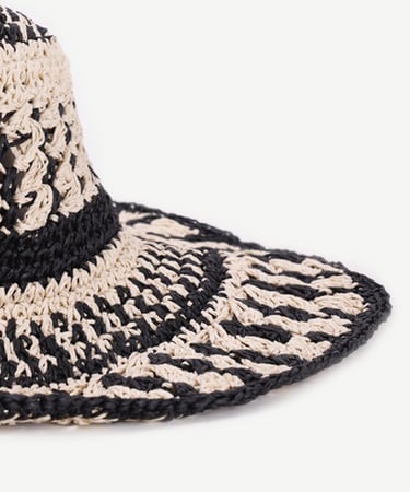  YARGICI Örgü Detaylı Hasır Şapka