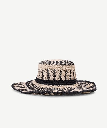  YARGICI Örgü Detaylı Hasır Şapka