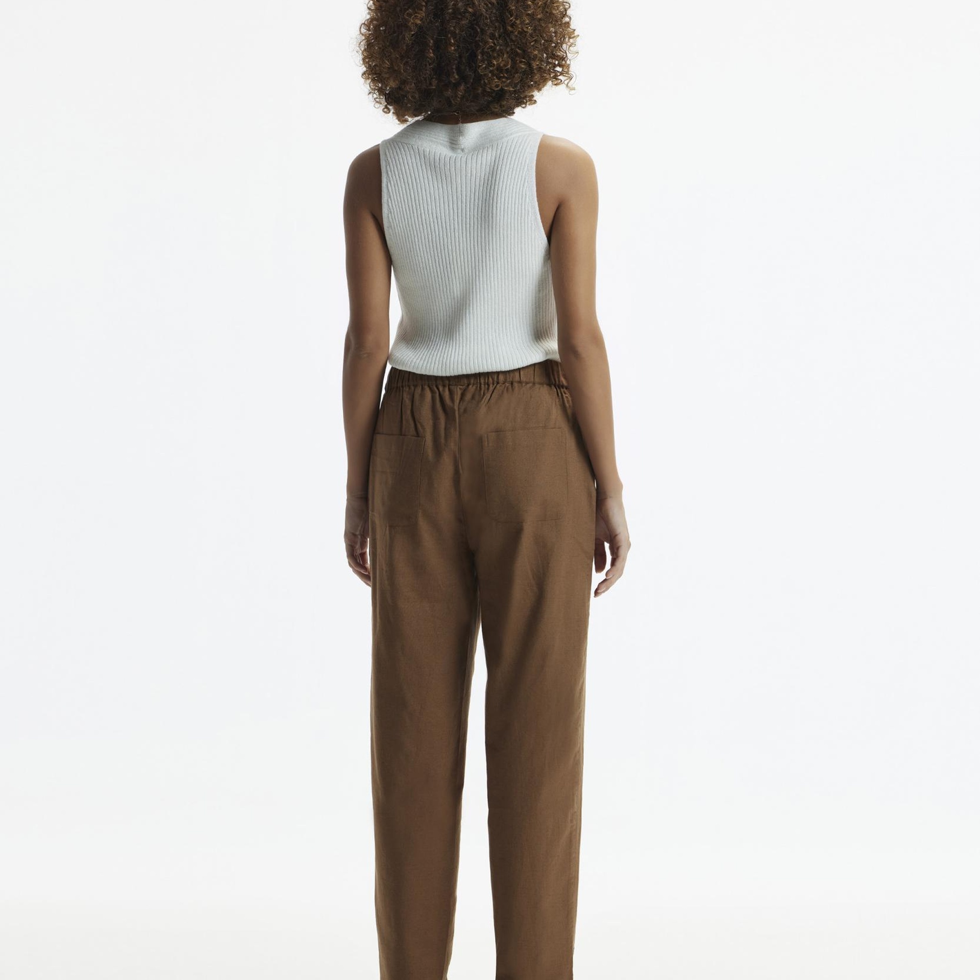 YARGICI Beli Lastikli  Nakış Detaylı Pantolon