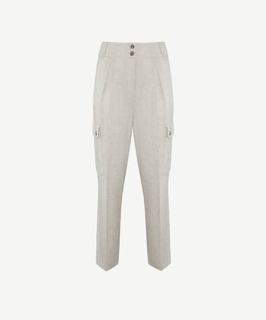  YARGICI Düz Kesim Kırma Detaylı Kargo Pantolon