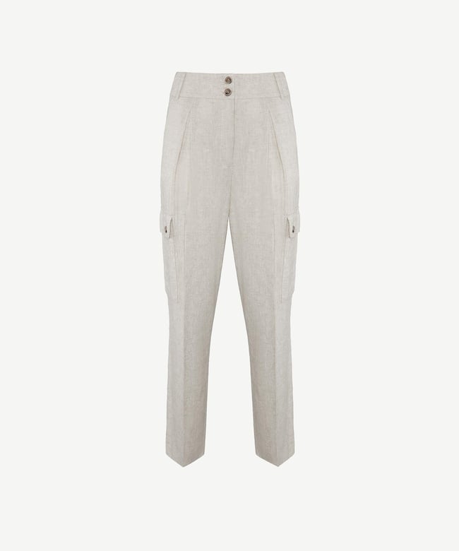  YARGICI Düz Kesim Kırma Detaylı Kargo Pantolon