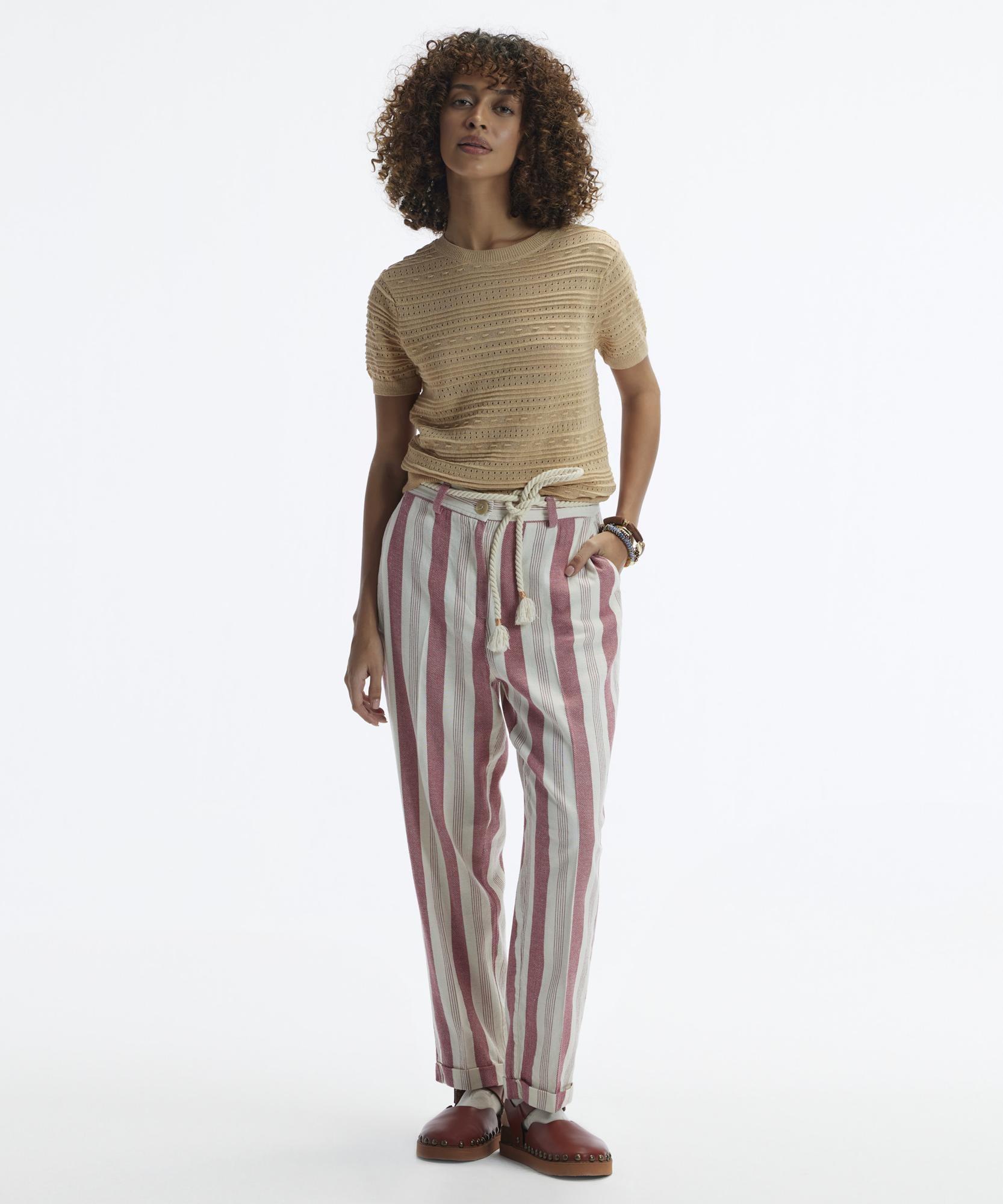  YARGICI Düz Kesim Duble Paça Kemerli Pantolon