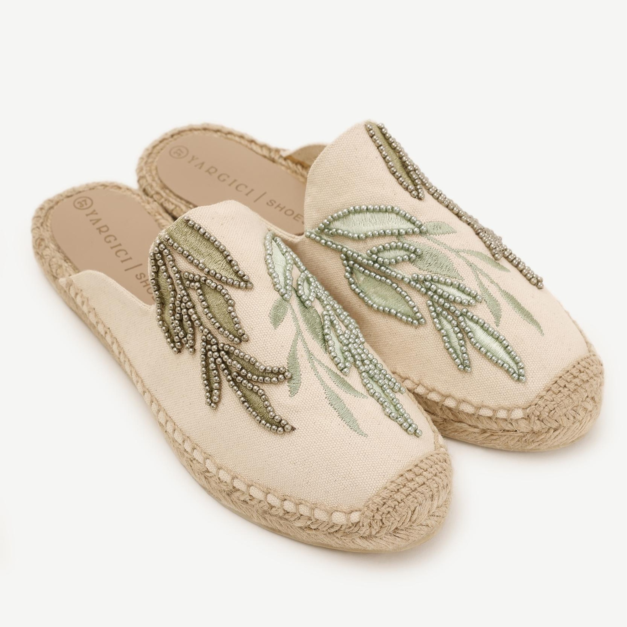 YARGICI Yaprak Desenli Espadril Terlik