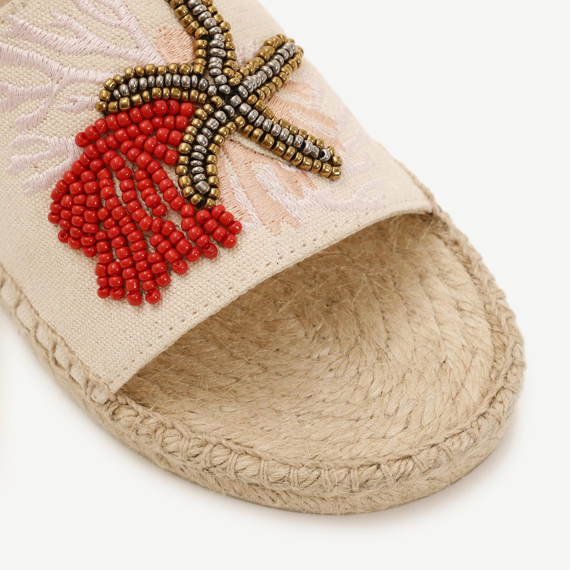 YARGICI Boncuk İşlemeli Espadril Terlik