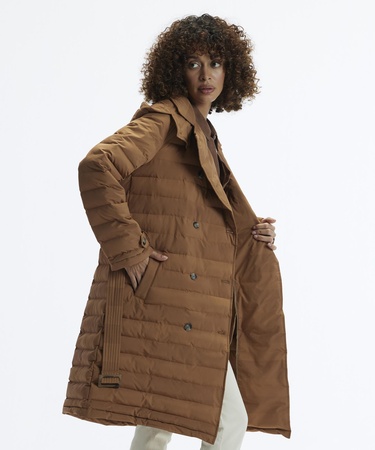  YARGICI Mikrofiber Kapüşonlu Uzun Düğme Ve Cep Detaylı Kemerli Pardösü