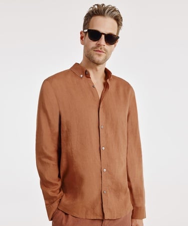  YARGICI Regular Fit Keten Gömlek
