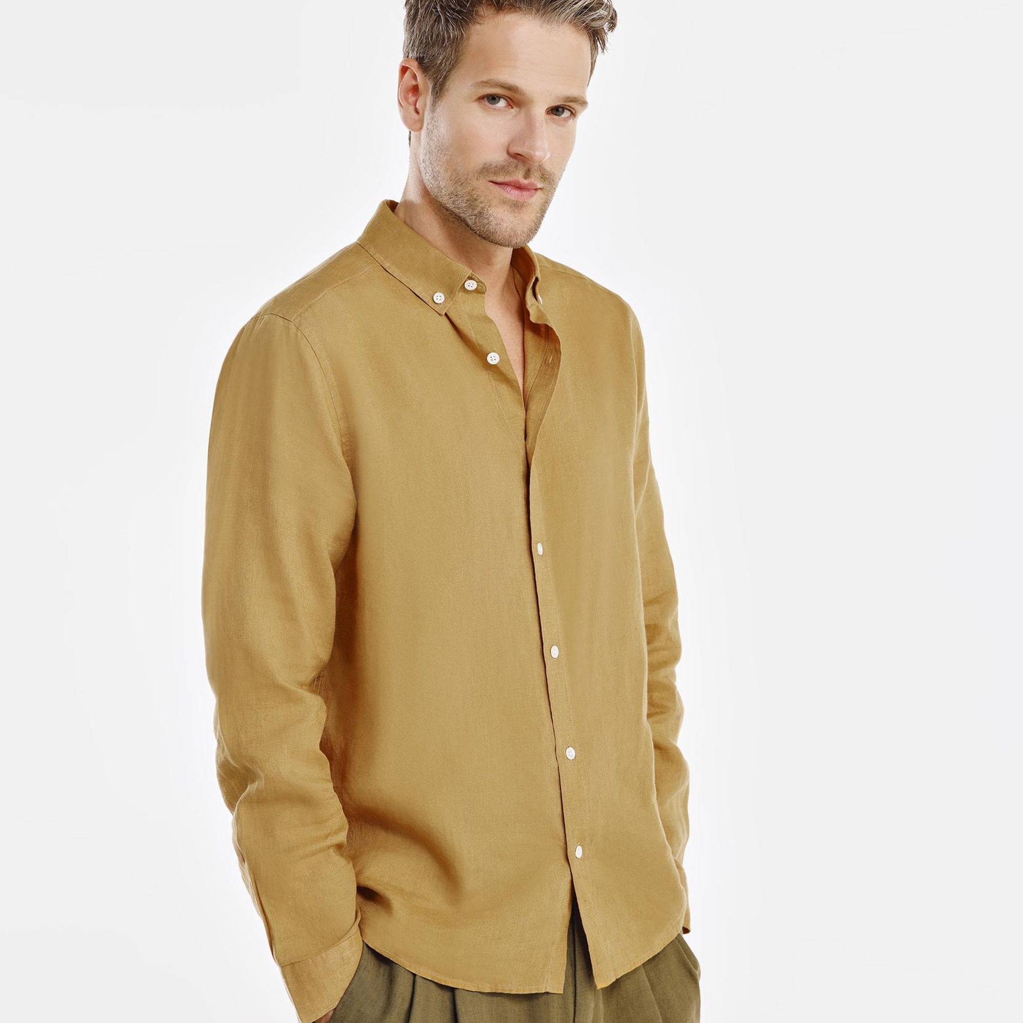 YARGICI Regular Fit Keten Gömlek