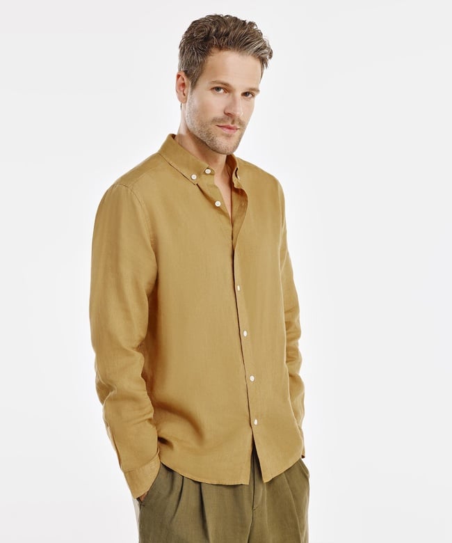  YARGICI Regular Fit Keten Gömlek