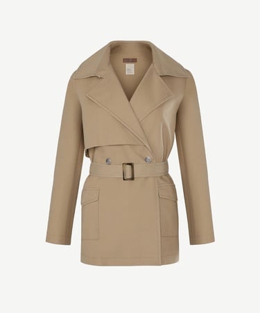  YARGICI Kelebek Yaka Rüzgarlıklı Kısa Pardösü