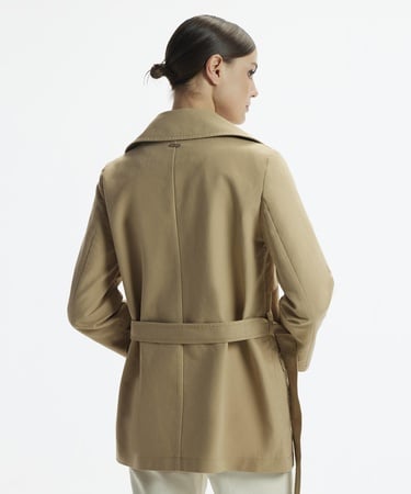  YARGICI Kelebek Yaka Rüzgarlıklı Kısa Pardösü