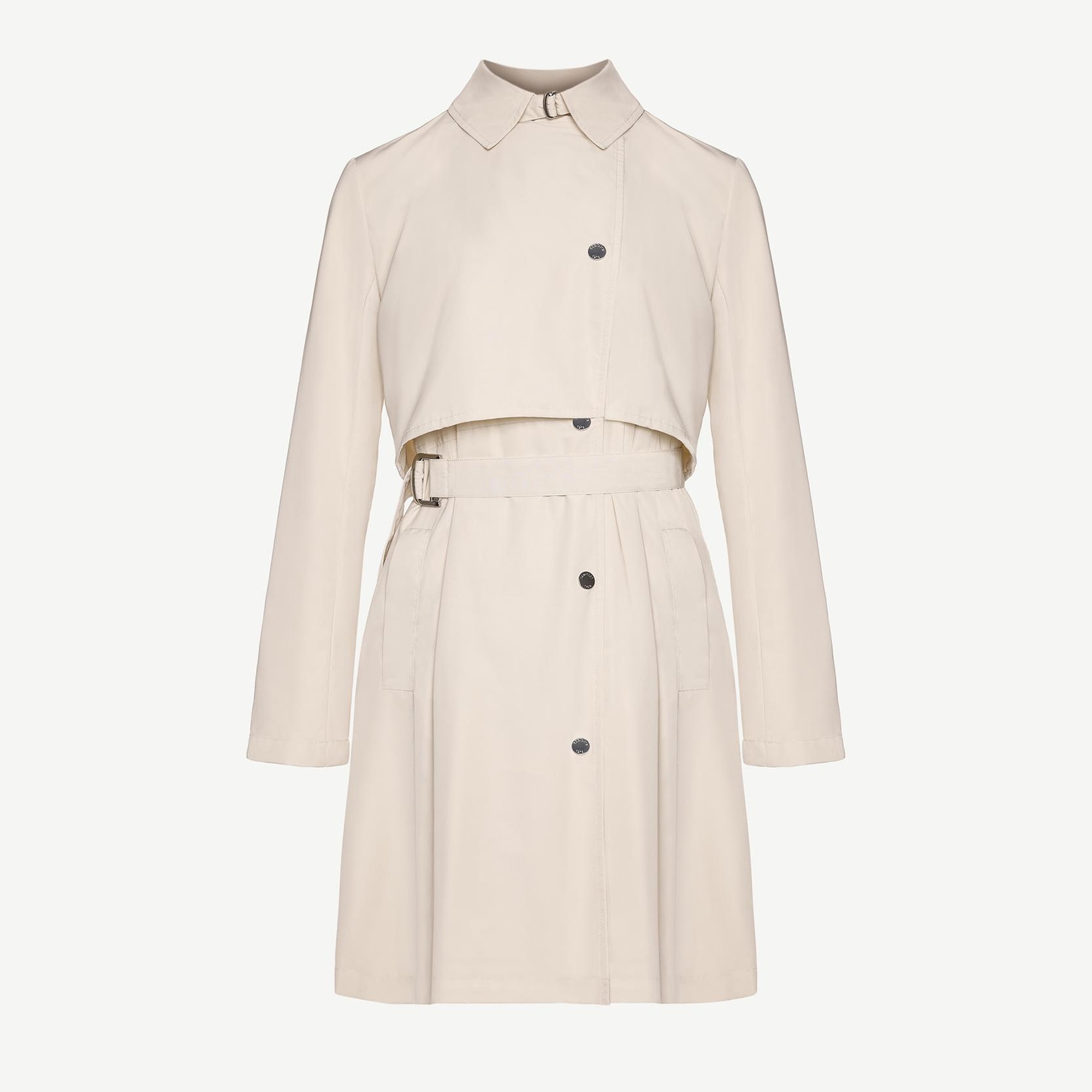 YARGICI Kruvaze Kapamalı Rüzgarlıklı Uzun Pardösü