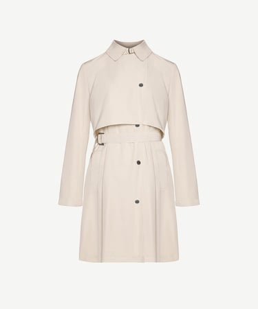  YARGICI Kruvaze Kapamalı Rüzgarlıklı Uzun Pardösü