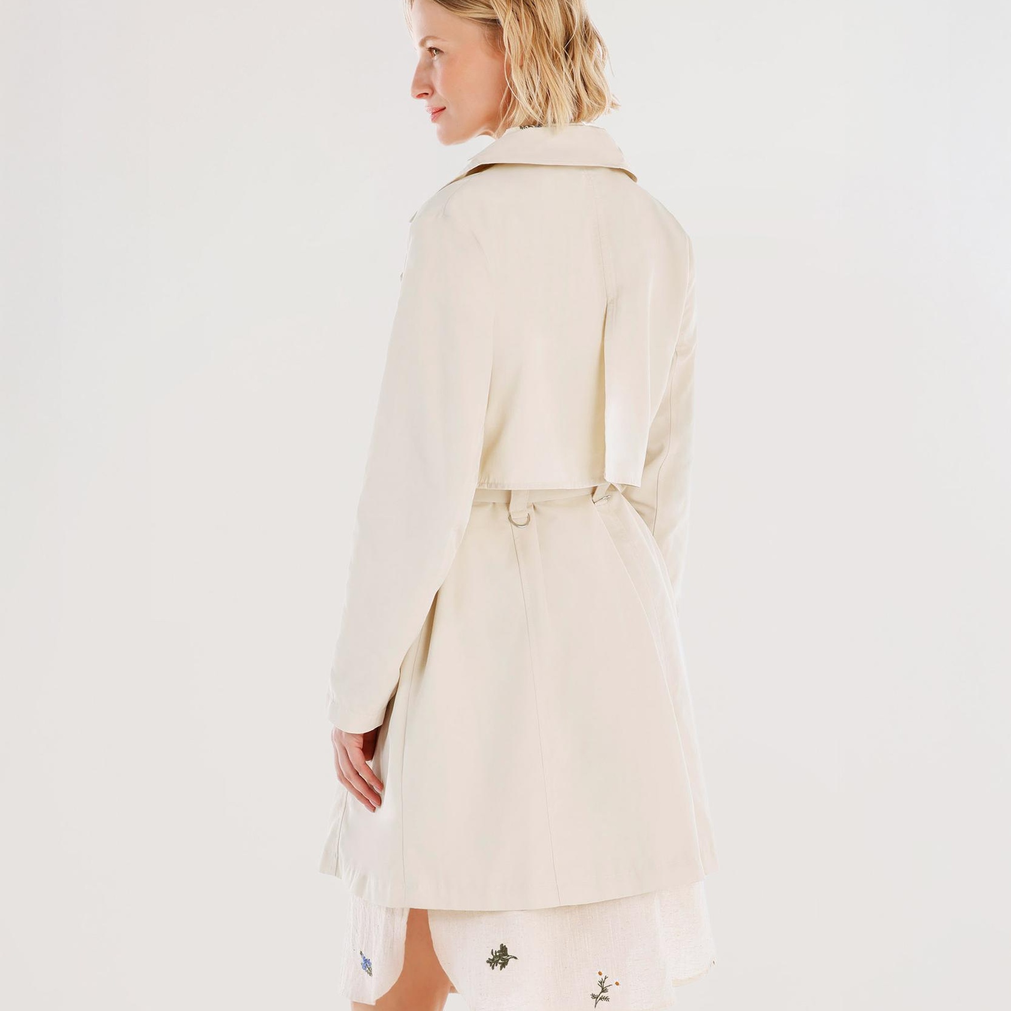 YARGICI Kruvaze Kapamalı Rüzgarlıklı Uzun Pardösü