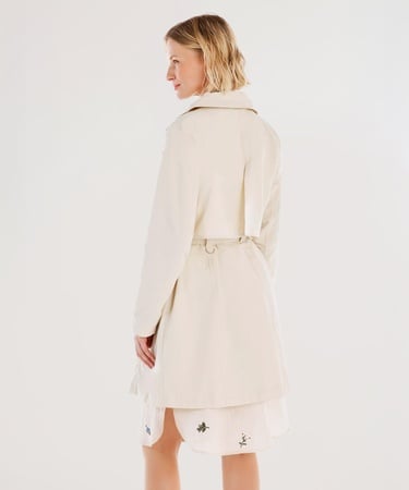  YARGICI Kruvaze Kapamalı Rüzgarlıklı Uzun Pardösü