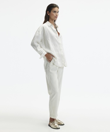  YARGICI Düz Kesim Duble Paça Bağ Detaylı Pantolon