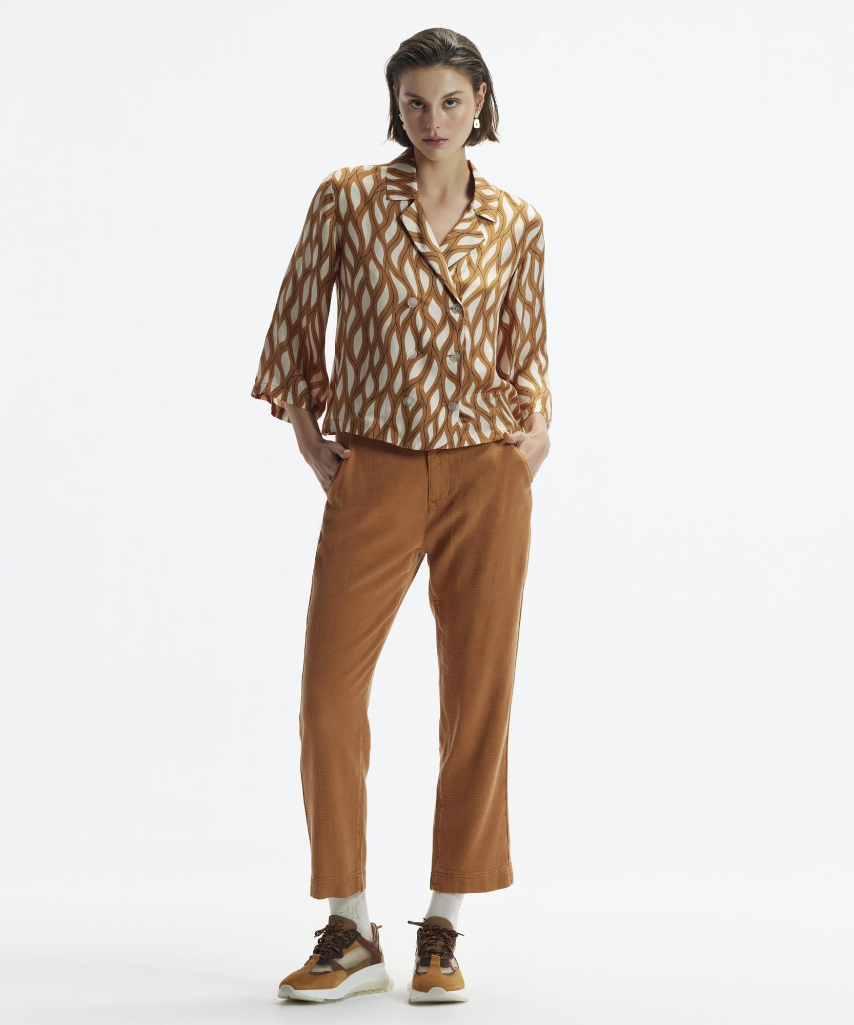  YARGICI Düz Kesim Duble Paça Bağ Detaylı Pantolon