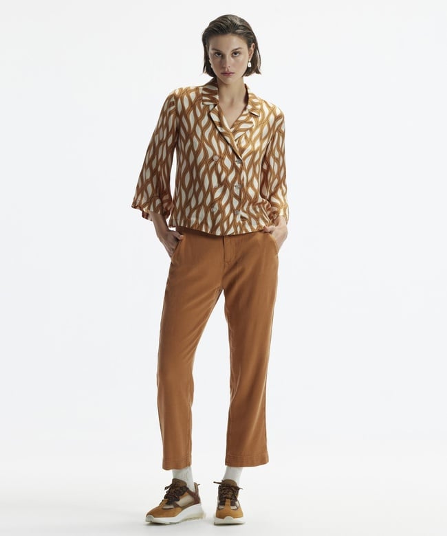  YARGICI Düz Kesim Duble Paça Bağ Detaylı Pantolon