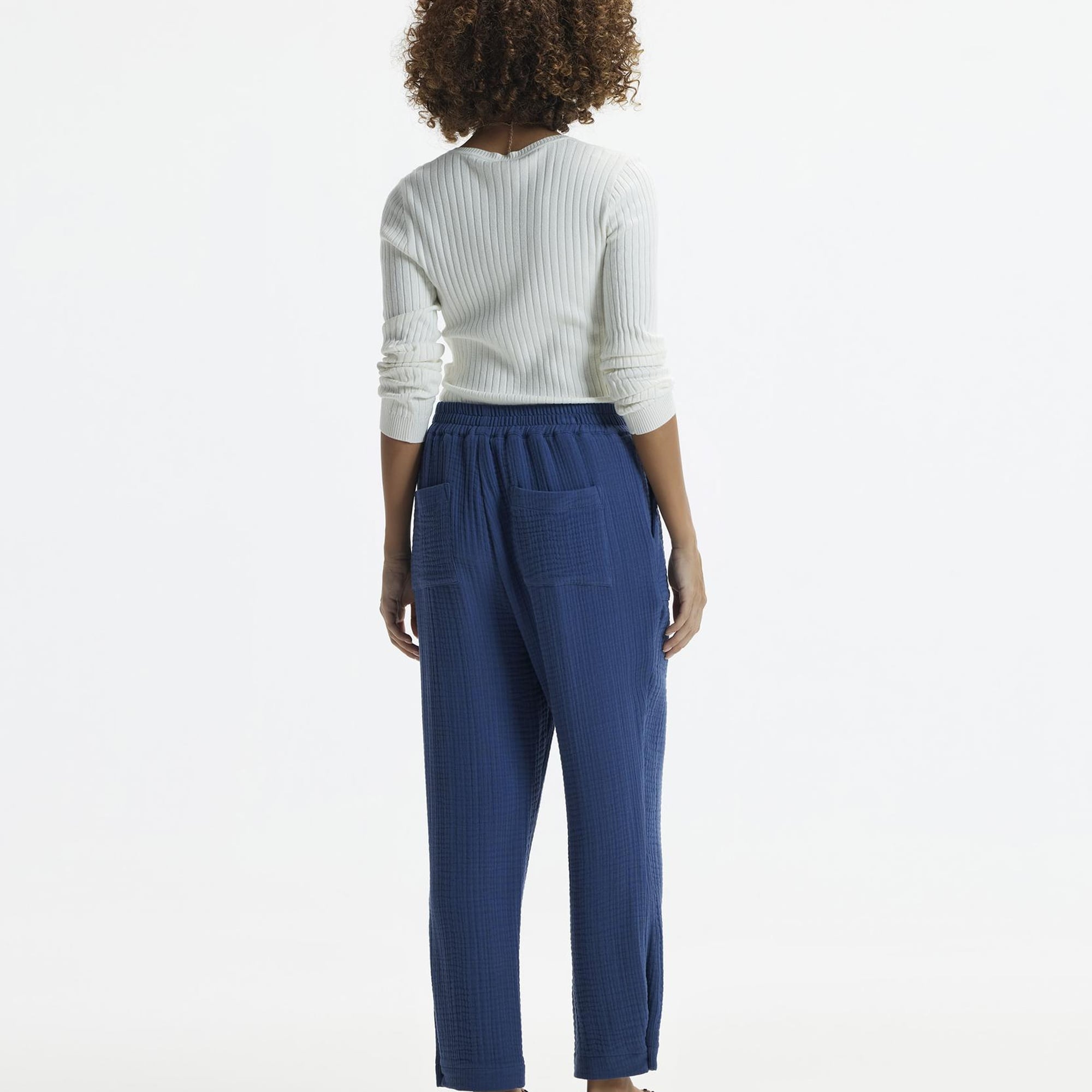 YARGICI Düz Kesim Beli Lastikli Pantolon