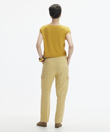  YARGICI Düz Kesim Kırma Detaylı Kargo Pantolon