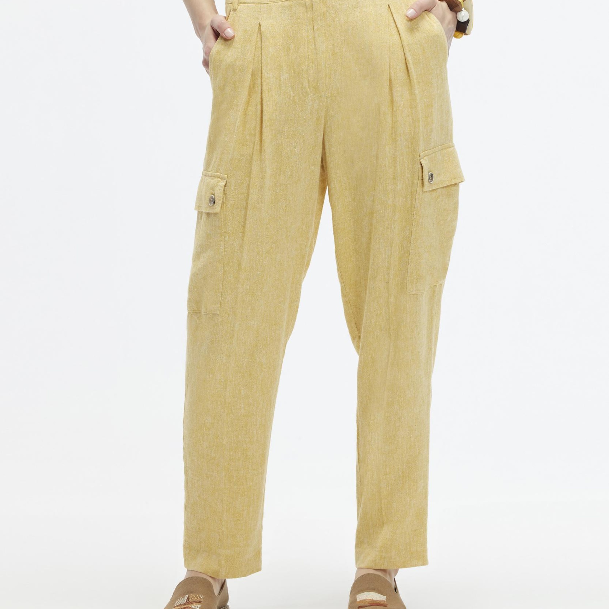 YARGICI Düz Kesim Kırma Detaylı Kargo Pantolon