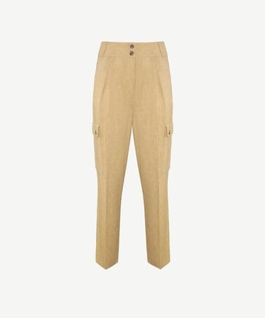  YARGICI Düz Kesim Kırma Detaylı Kargo Pantolon