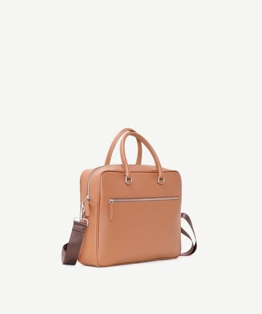  YARGICI Fermuarlı Deri Laptop Çantası