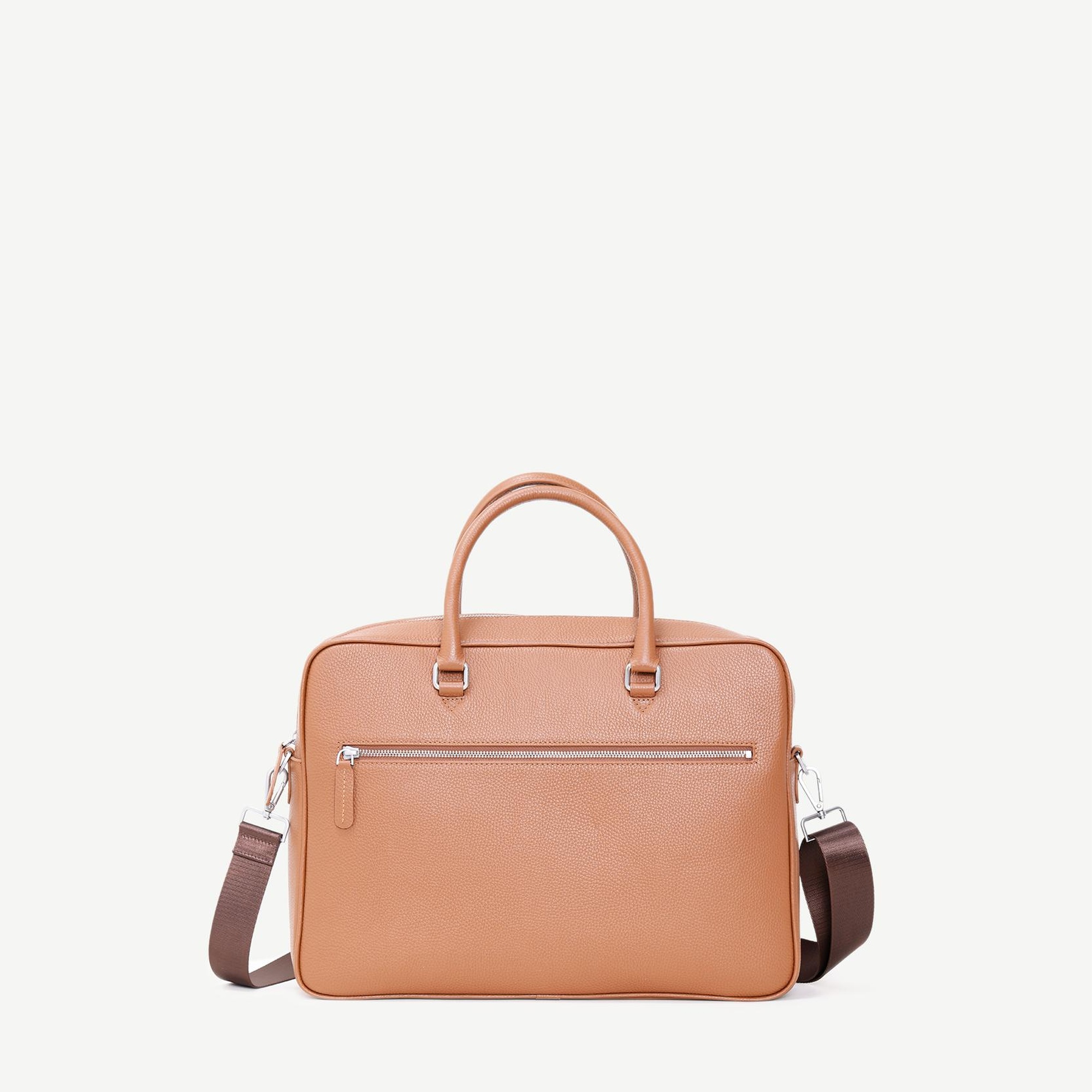 YARGICI Fermuarlı Deri Laptop Çantası