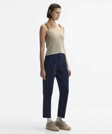  YARGICI Düz Kesim Kalın Kemerli Pensli Pantolon