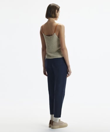  YARGICI Düz Kesim Kalın Kemerli Pensli Pantolon