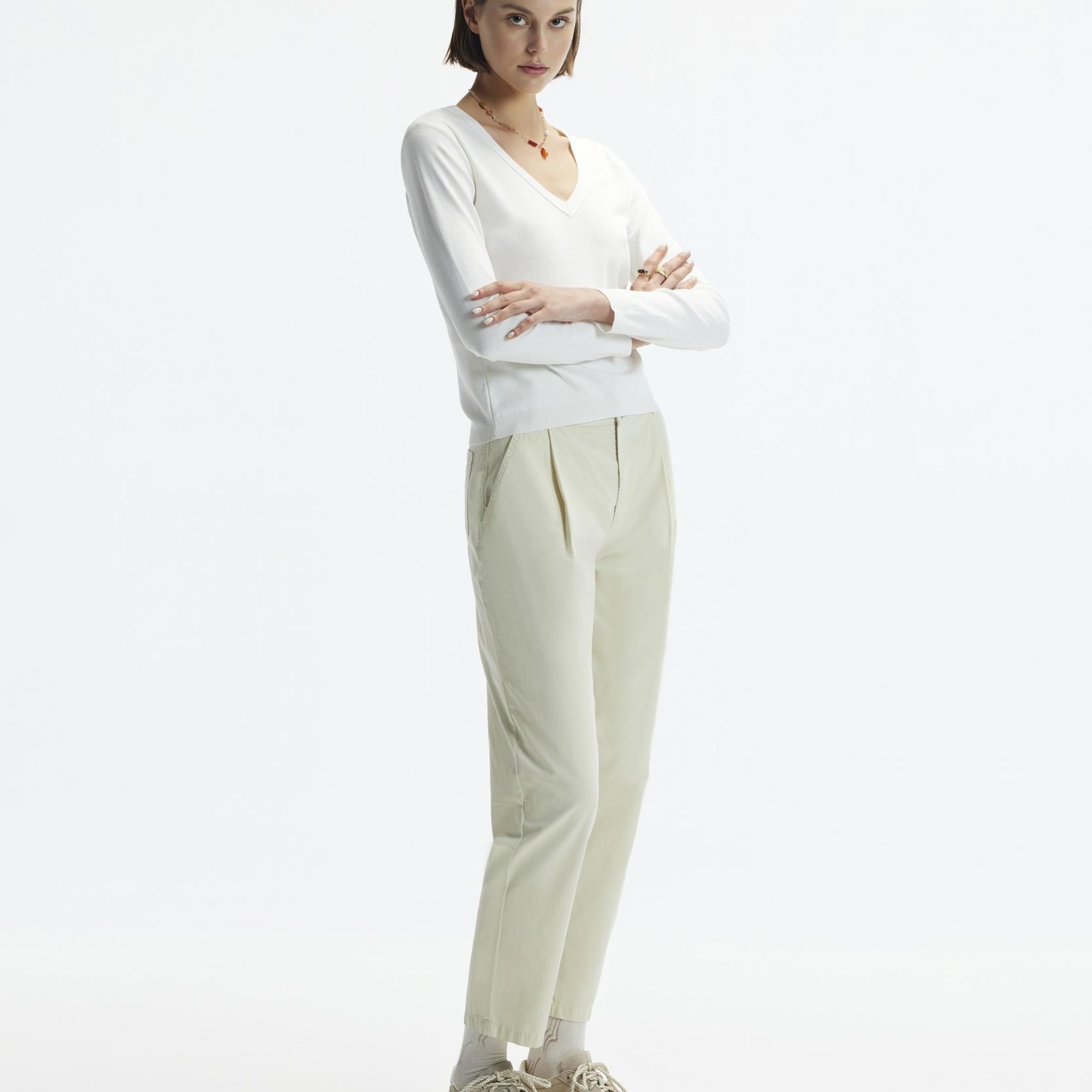 YARGICI Düz Kesim Kalın Kemerli Pensli Pantolon