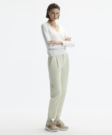  YARGICI Düz Kesim Kalın Kemerli Pensli Pantolon