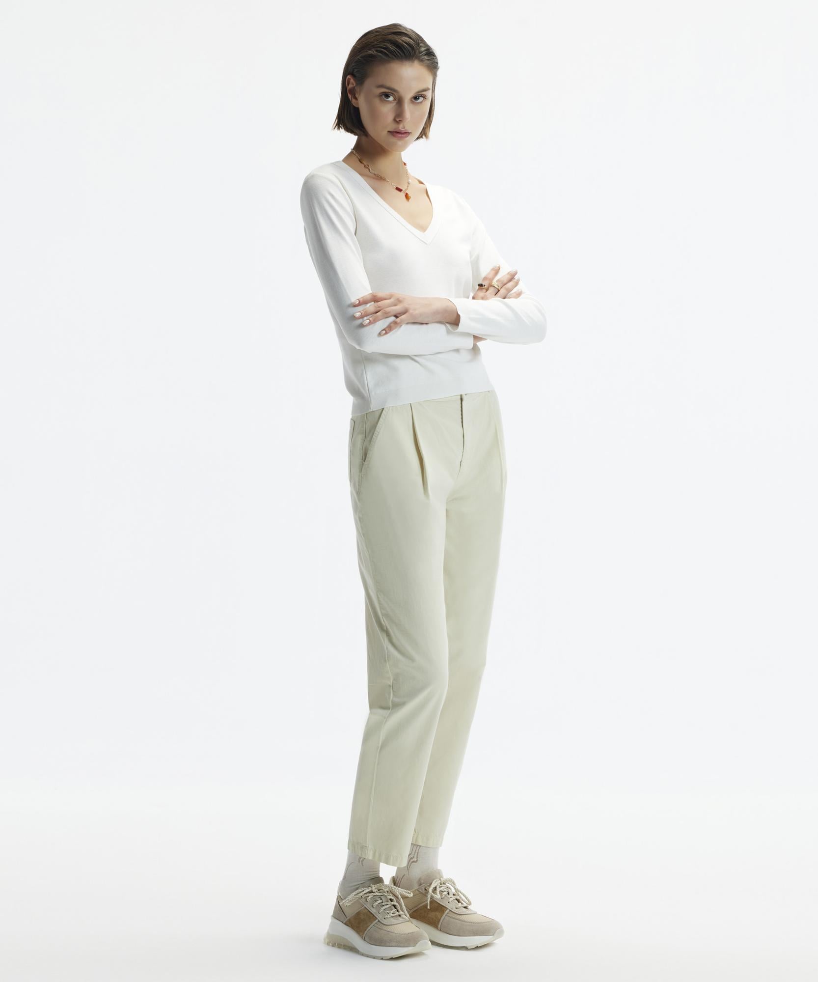  YARGICI Düz Kesim Kalın Kemerli Pensli Pantolon