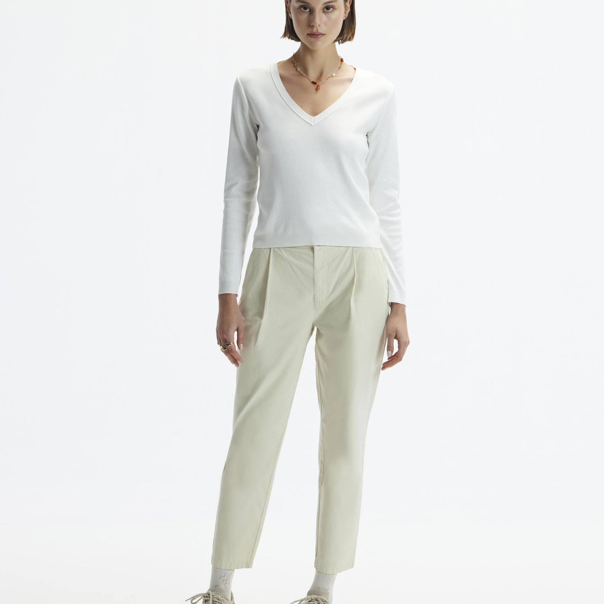 YARGICI Düz Kesim Kalın Kemerli Pensli Pantolon