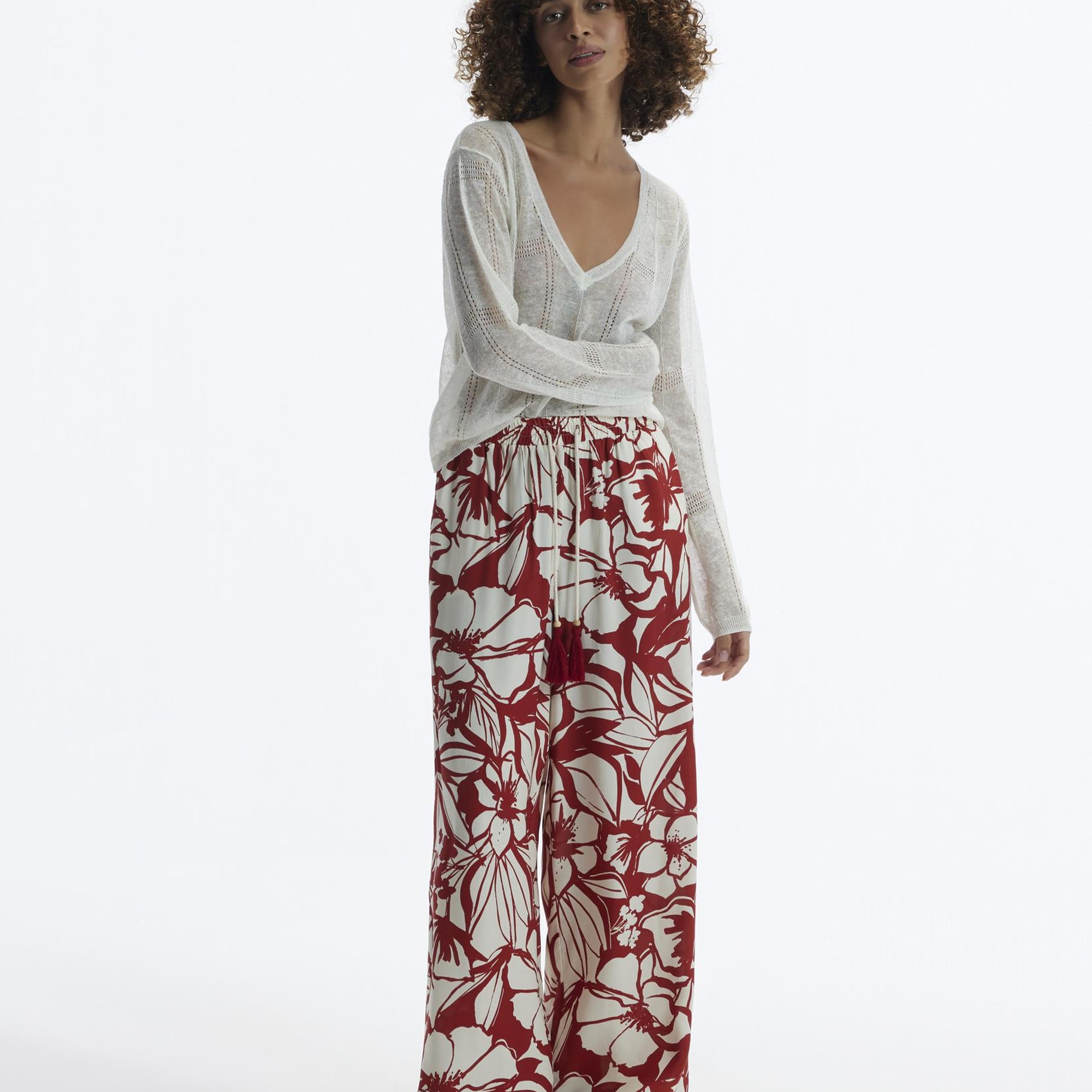 YARGICI Kordon Detaylı Bol Kesim Beli Lastikli Pantolon