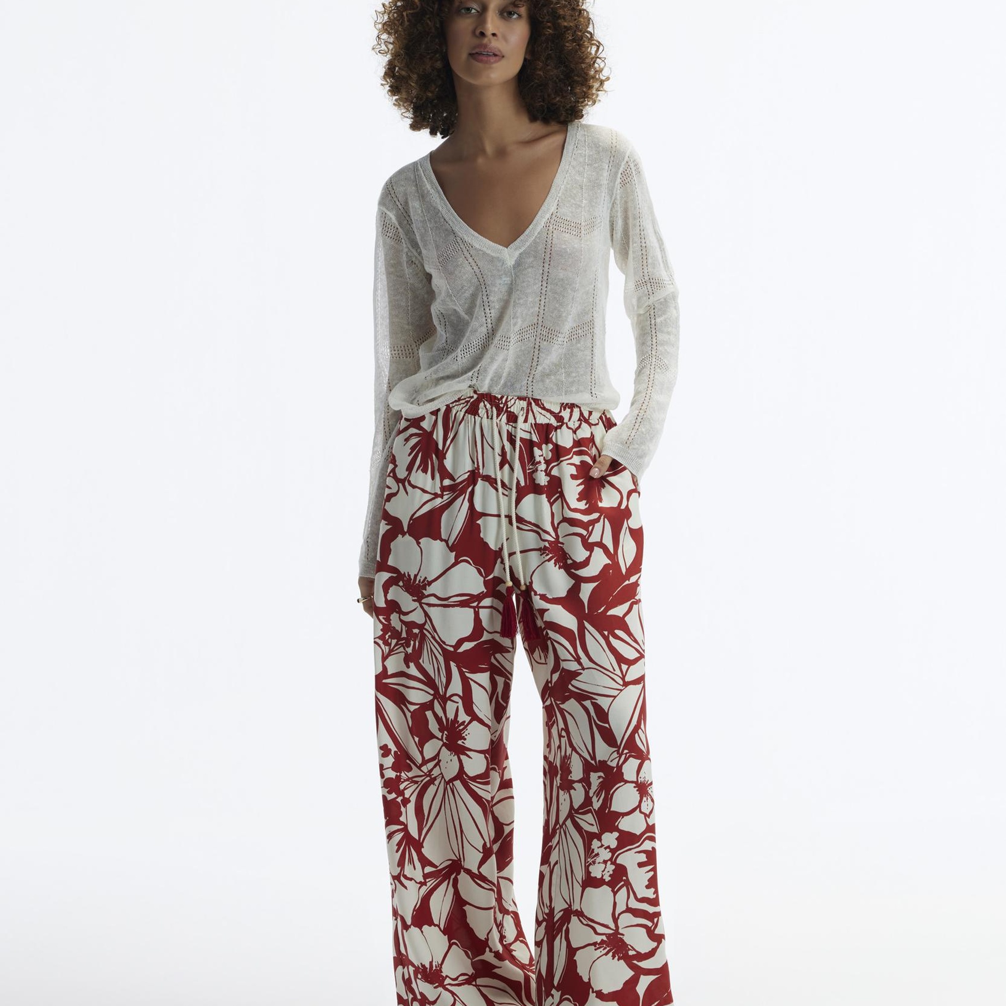 YARGICI Kordon Detaylı Bol Kesim Beli Lastikli Pantolon