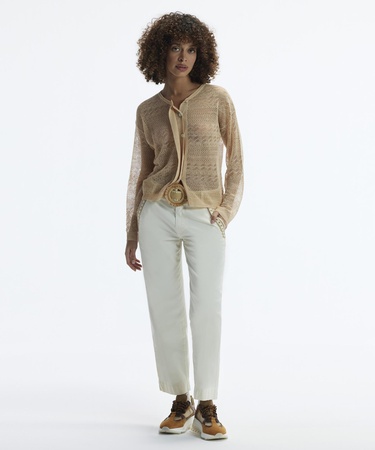  YARGICI Düz Kesim Nakış Detaylı Pantolon