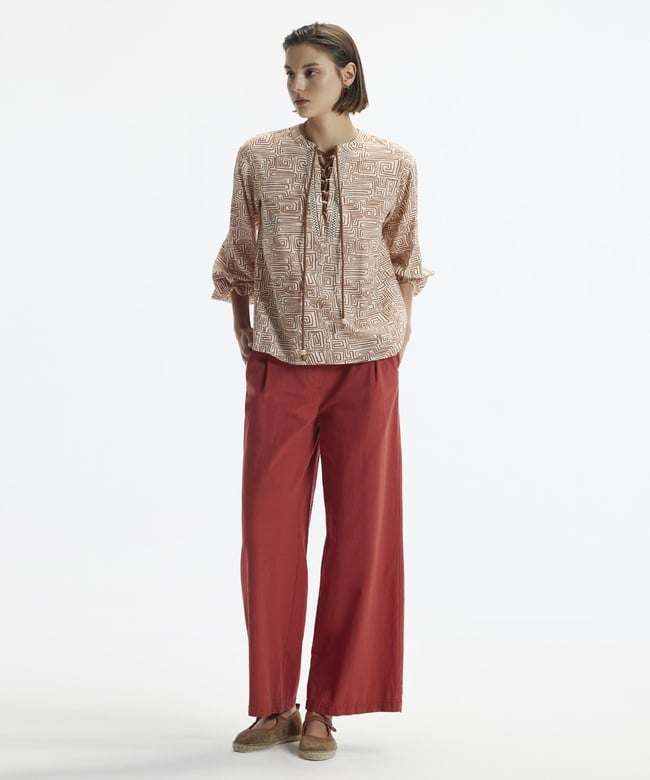  YARGICI Düz Kalıp Cepli Yandan Fermuarlı Pantolon