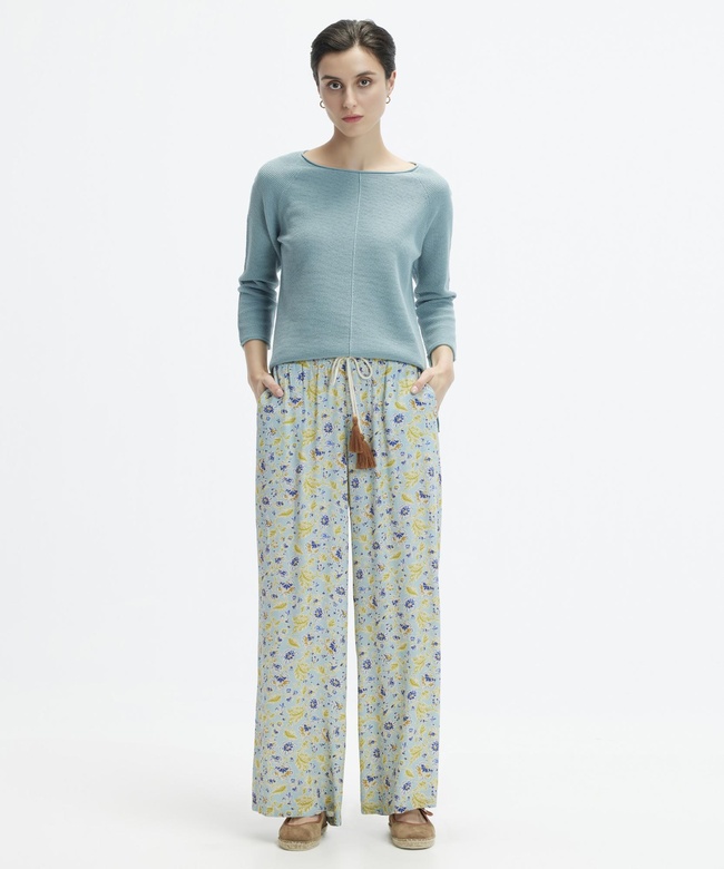  YARGICI Kordon Detaylı Bol Kesim Beli Lastikli Pantolon