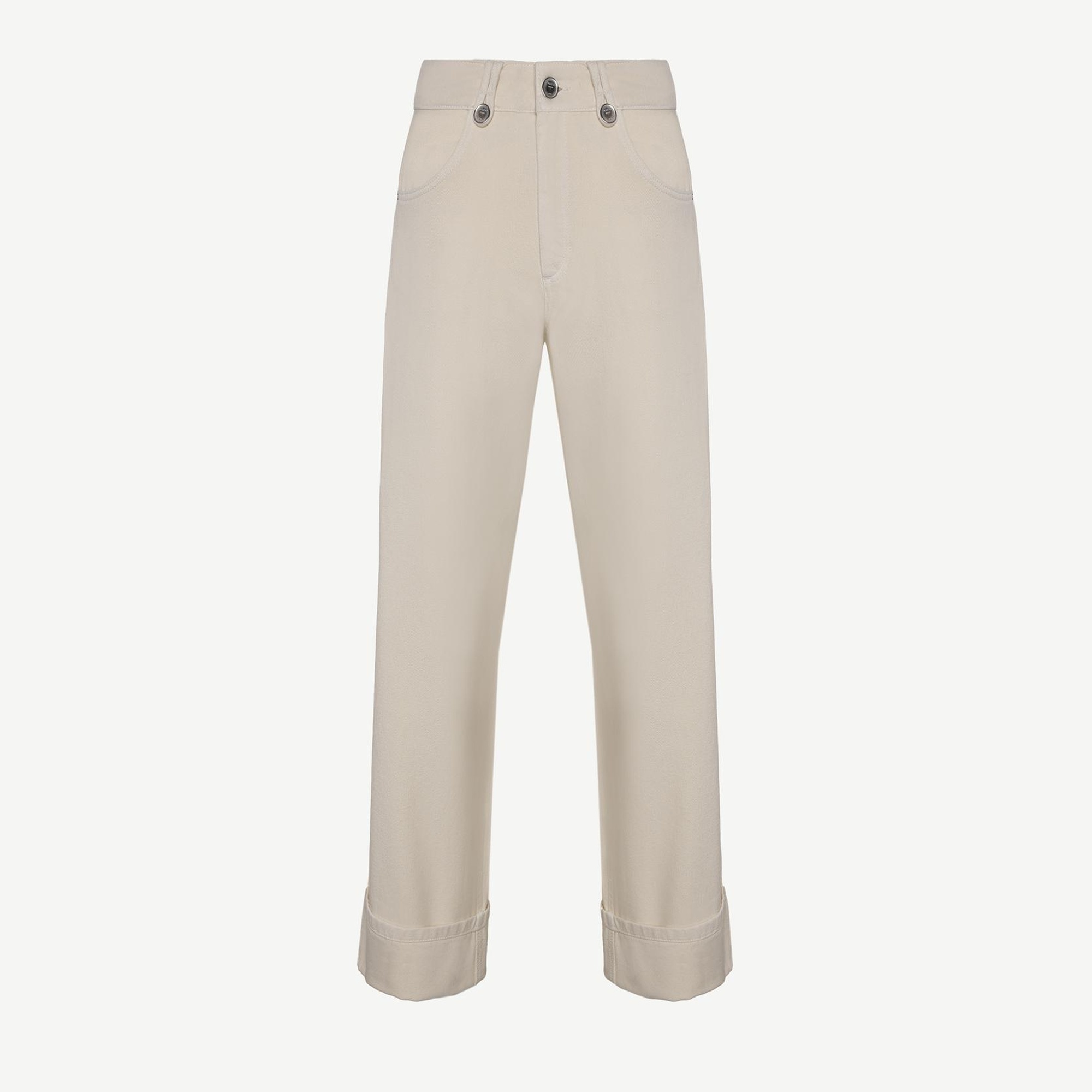 YARGICI Kıvrık Paçalı Rahat Kesim Denim Pantolon