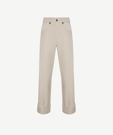  YARGICI Kıvrık Paçalı Rahat Kesim Denim Pantolon