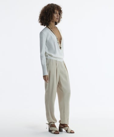  YARGICI Düz Kesim Paçası Bağlı  Pantolon