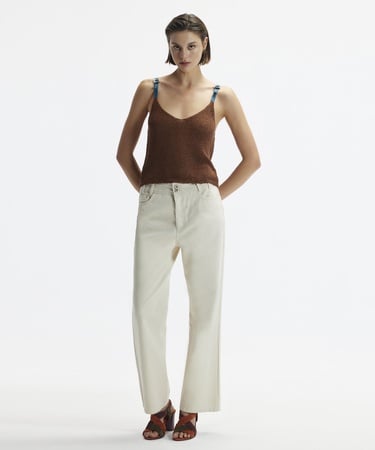  YARGICI Kemer Detaylı Cropeed Fit Non-Denim Pantolon