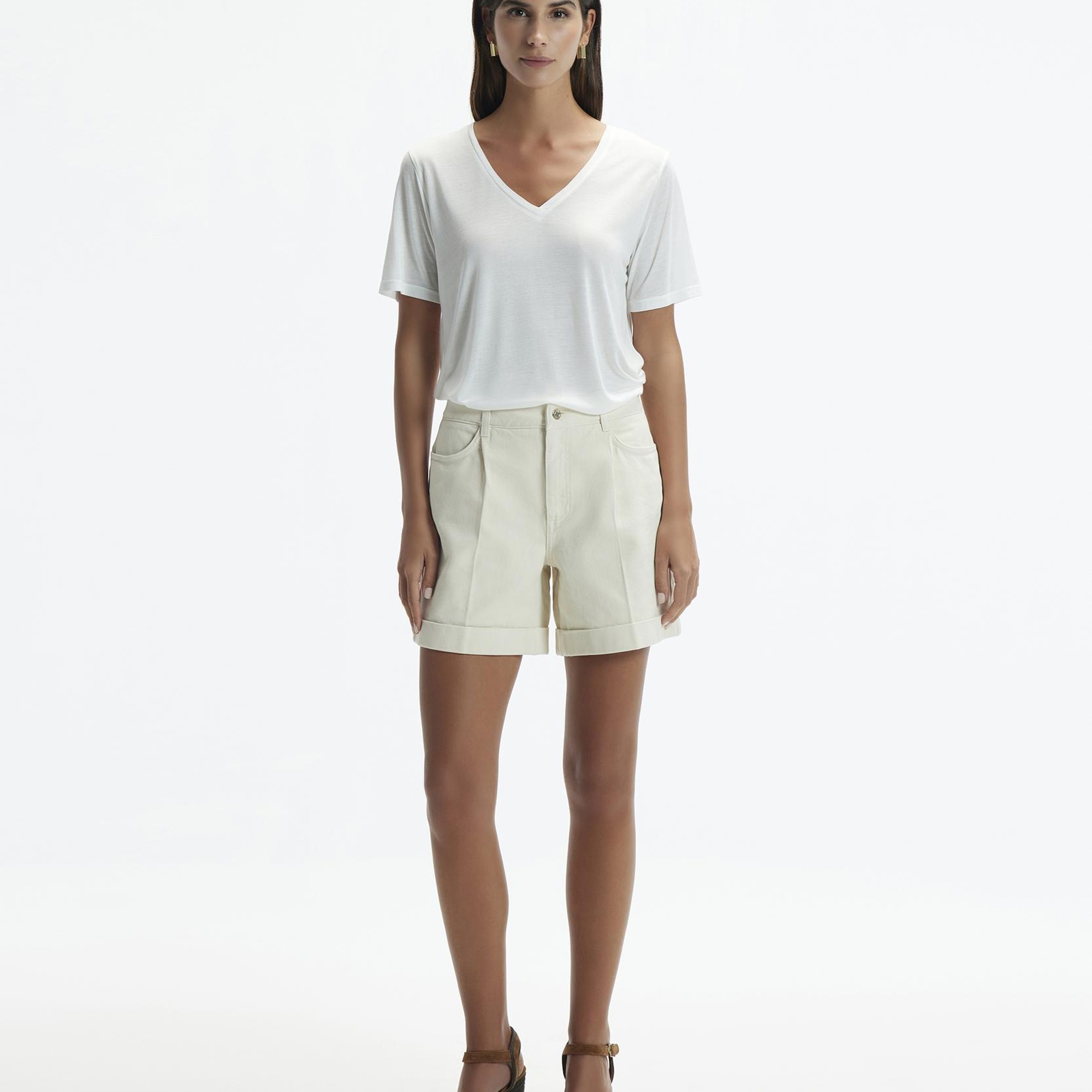 YARGICI Paça Kıvırmalı Bermuda